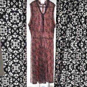 Tommy Hilfiger Pink and Black Midi Dress